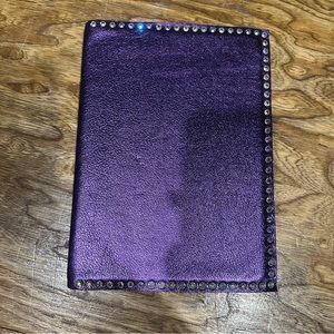 New Keep it Gypsy purple metallic leather journal with iridescent rhinestones.